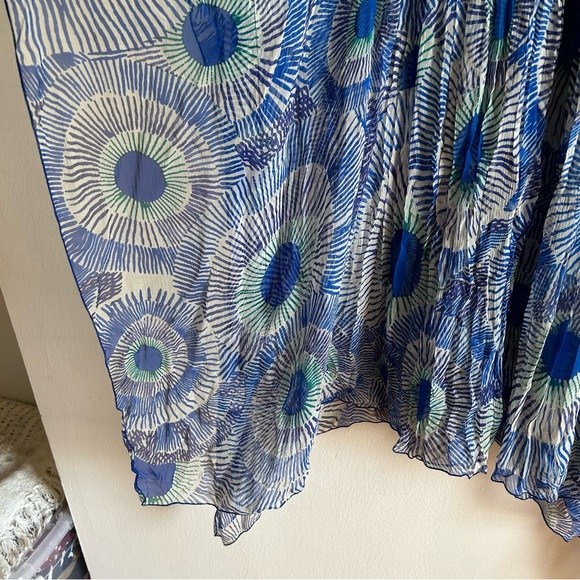 Antik Batik Blue Silk Printed Bohemian Relaxed Dress - Picture 9 of 10